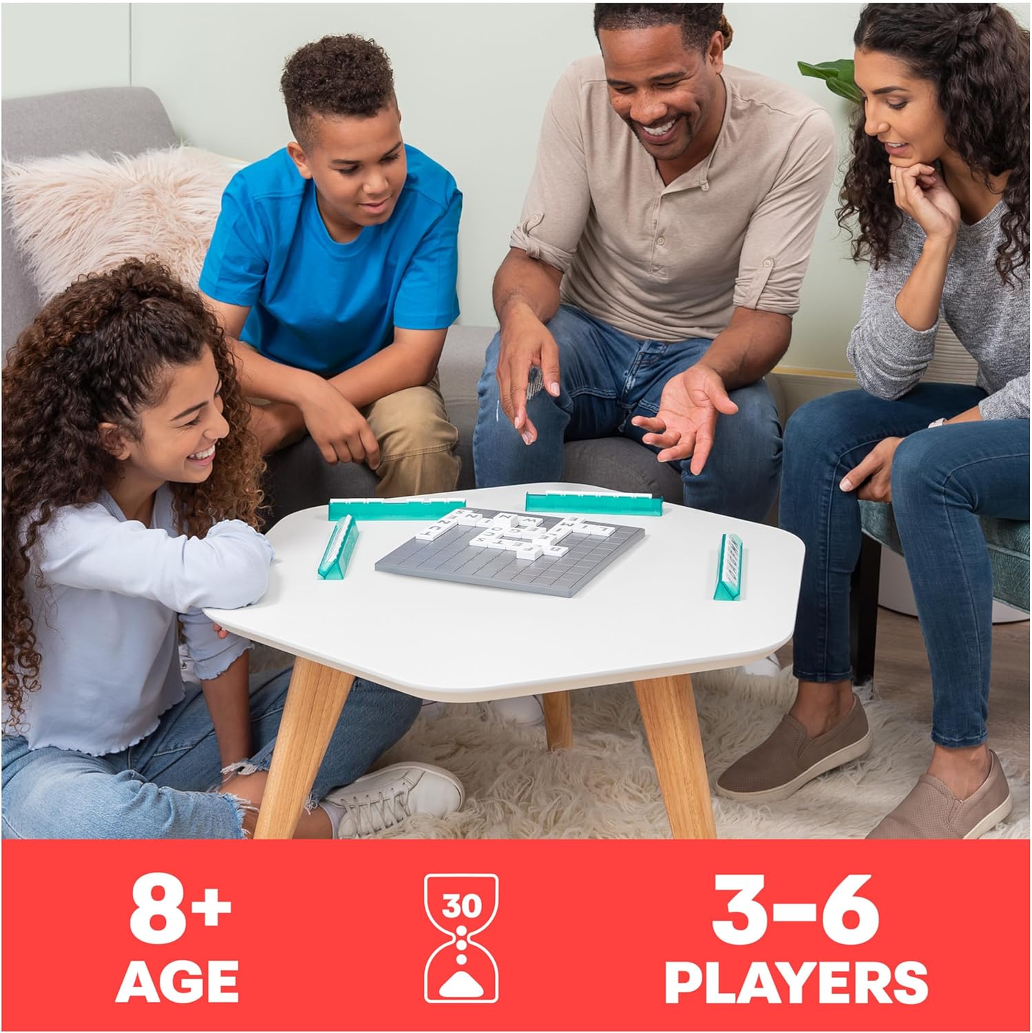 Upwords The Stackable Word Game: Includes Rotating Board & Letter Tiles, Classic Crossword Activity for Kids & Families