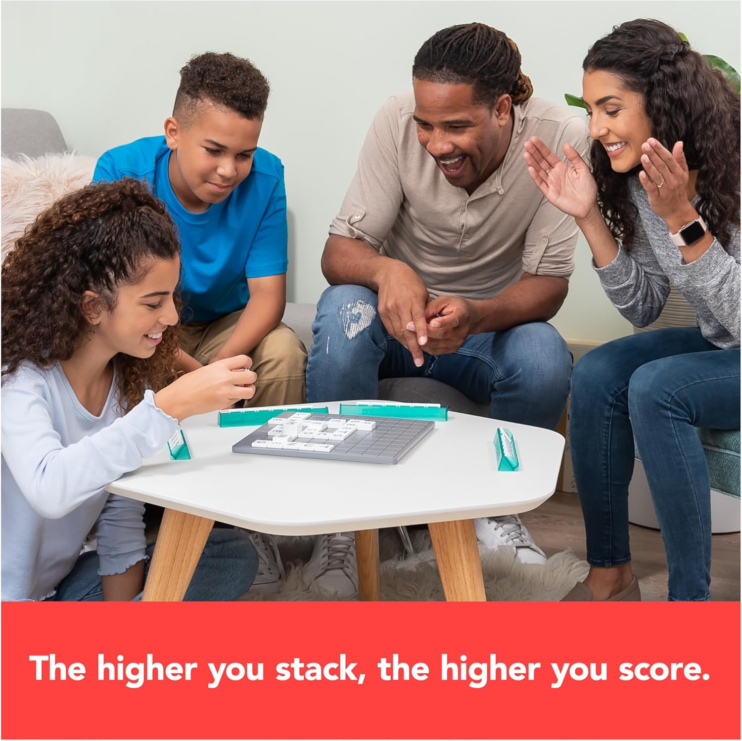 Upwords The Stackable Word Game: Includes Rotating Board & Letter Tiles, Classic Crossword Activity for Kids & Families