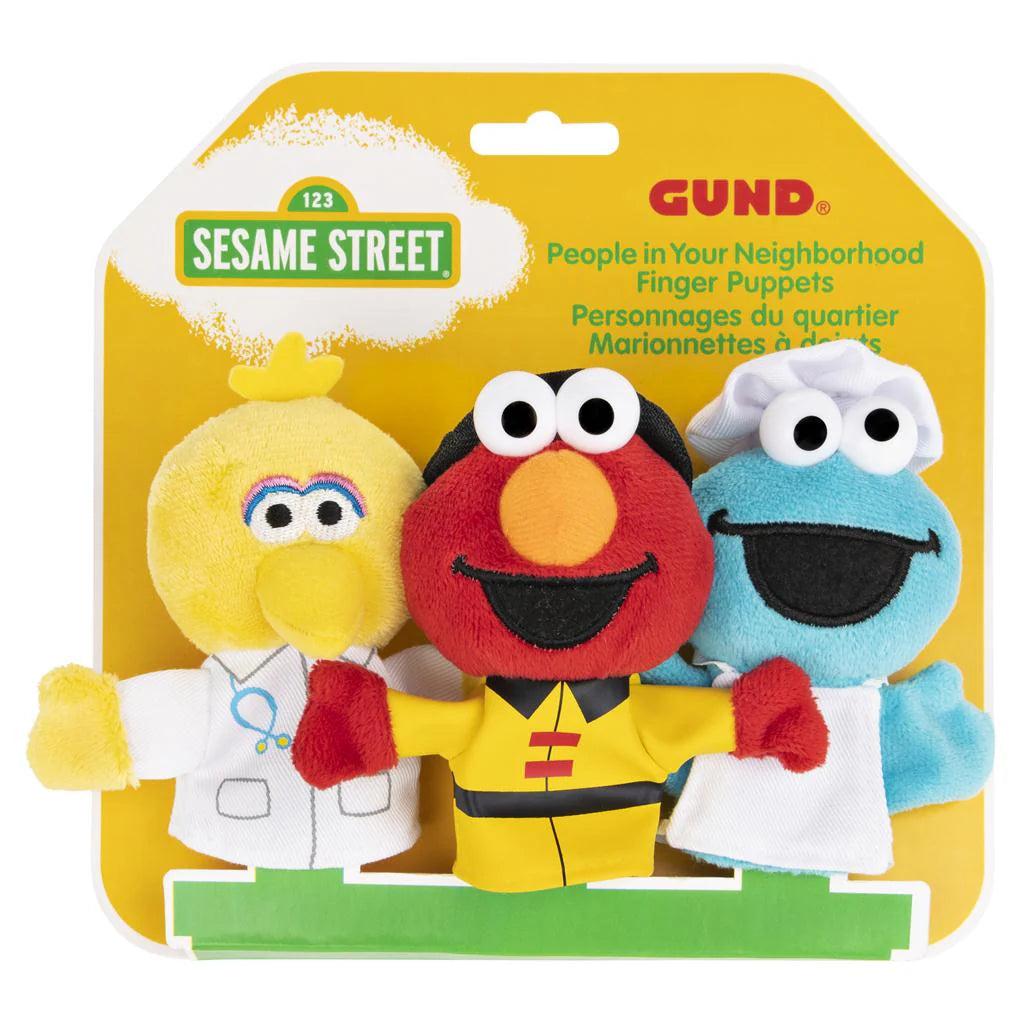 Sesame Street People in Your Neighborhood Finger Puppets Set of 3, 3 in